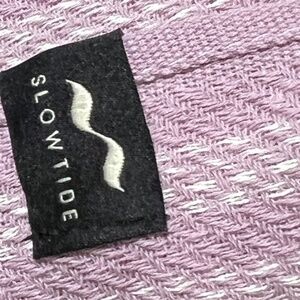 Slowrtide Beach Towel 100% Cotton Purple Lavender White Stripes Measures 37 x 64